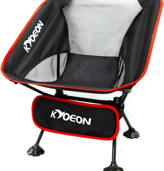 Portable Camping Chair, Ultralight Durable Foldable Chair for Outdoor Camp,Travel, Beach, Picnic, Garden, Sport Sturdy Frame, Comfortable Collapsible Lawn Chair, Supports 330Lbs